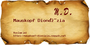 Mauskopf Dionízia névjegykártya